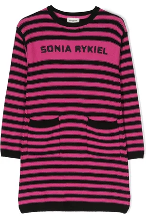Sonia Rykiel Enfant Stribet strikkjole med lange ærmer