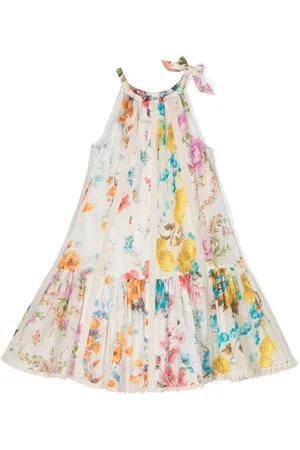 ZIMMERMANN Kjole med broderet design og blomstertryk