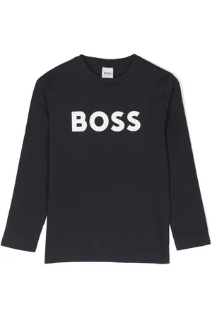 HUGO BOSS T-shirt med lange ærmer og logotryk