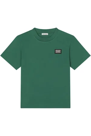 Dolce & Gabbana T-shirt med rund hals og logoplade