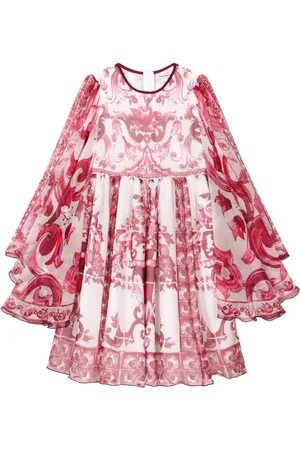 Dolce & Gabbana Draperet kjole med Majolica-tryk