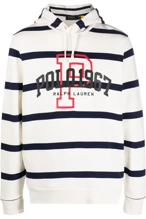 Ralph Lauren Stribet hættetrøje med logotryk