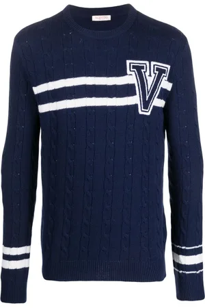 VALENTINO GARAVANI Stribet trøje med broderet logo