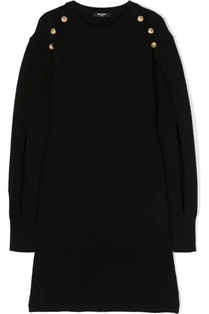 Balmain Kjole i ribstrik med knapper