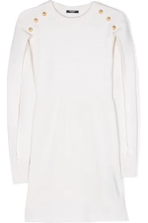 Balmain Ribstrikket kjole med knapper