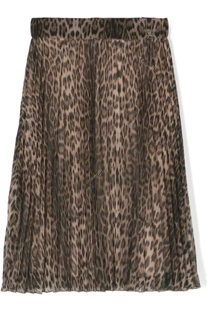 Roberto Cavalli Plisseret nederdel med gepardtryk