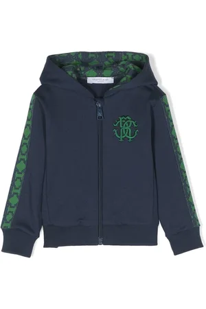 Roberto Cavalli Hættetrøje med lynlås og monogram-bånd