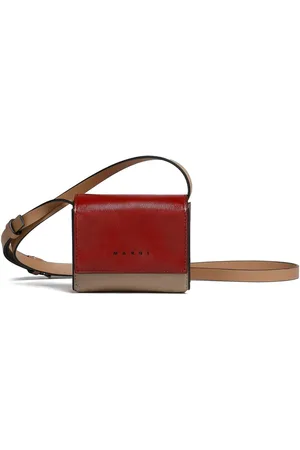 Marni Crossbody-taske i læder med colourblocking