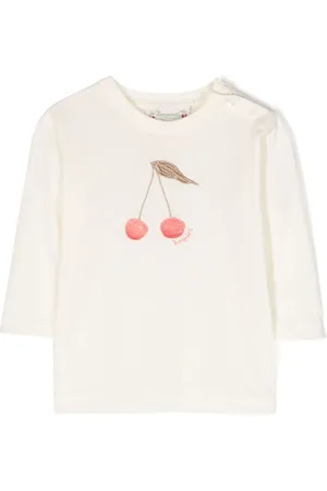 BONPOINT T-shirt med lange ærmer og kirsebærtryk