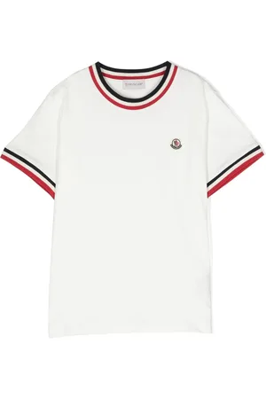 Moncler T-shirt med stribedetalje og logomærke