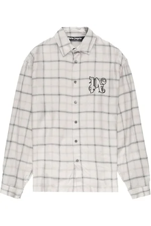 Palm Angels Skotskternet skjorte med broderet logo