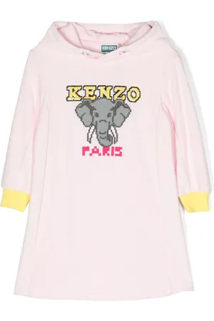 Kenzo Kjole med grafisk tryk og hætte