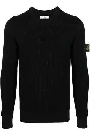 Stone Island Striktrøje med logomærke