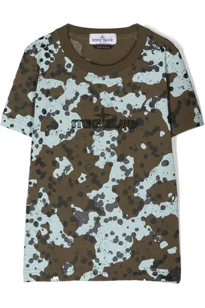 Stone Island T-shirt med kamuflagetryk og logobroderi