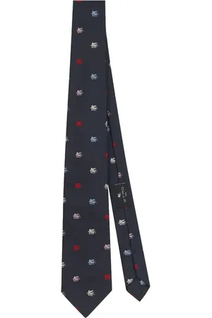 Etro Silkeslips i jacquard med logo