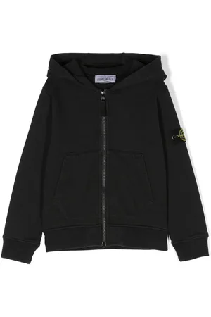 Stone Island Hættetrøje med lynlås og kompasmærke