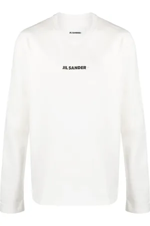 Jil Sander T-shirt med lange ærmer og logotryk