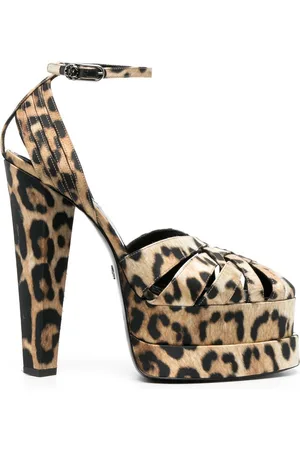 Roberto Cavalli Plateausandaler med leopardtryk