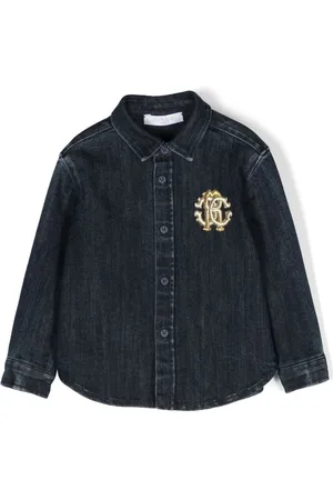 Roberto Cavalli Denimskjorte med broderet logo