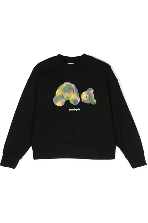 Palm Angels Langærmet T-shirt med Pop Pa bamsetryk