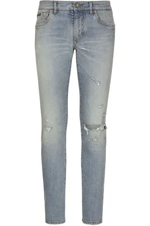 Dolce & Gabbana Jeans med smal pasform og slitageeffekt