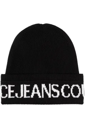VERSACE Ribbet hue med intarsia-logo