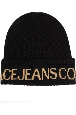 VERSACE Ribbet hue med intarsia-logo