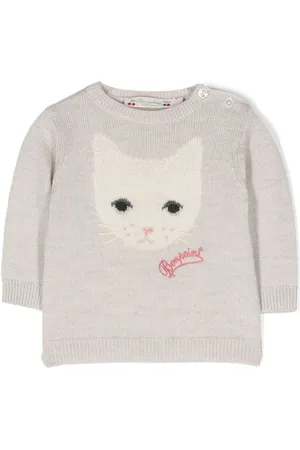 BONPOINT Intarsia-strikket trøje med katte-motiv