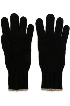 Brunello Cucinelli Intarsia-strikkede handsker