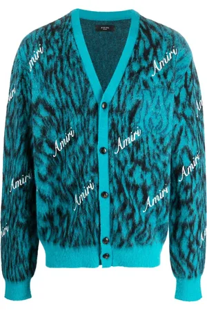 AMIRI Cardigan i strik med logotryk