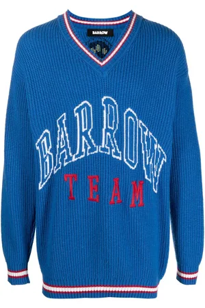 BARROW Trøje med V-hals og intarsia-logo