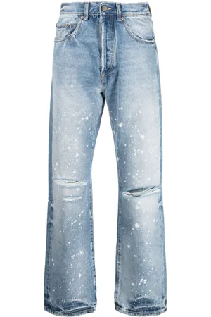 Palm Angels Jeans med lige ben og malingssprøjt