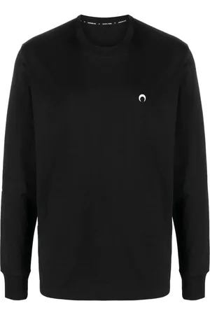 Marine Serre Sweatshirt med broderet logo og rund hals
