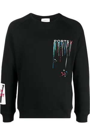 Ports V Sweatshirt med logotryk og malingssprøjt