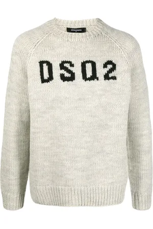 Dsquared2 Intarsiastrikket trøje med logo