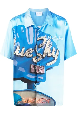 BLUE SKY INN Skjorte med broderet logo og grafisk tryk