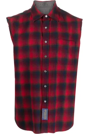 Maison Margiela X Pendleton-ternet skjorte uden ærmer