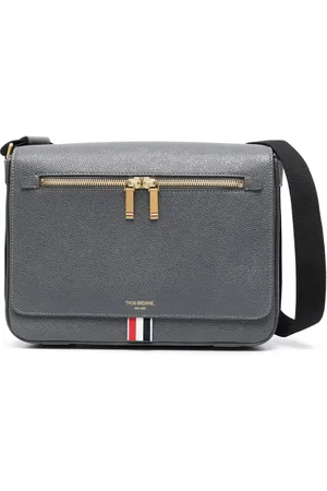 Thom Browne Messenger-taske i læder med logobogstaver