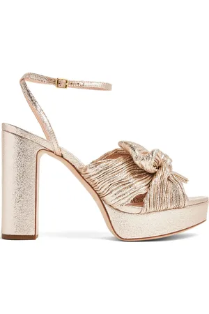 Loeffler Randall Natalia 115mm sandaler i plissé-lamé
