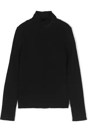 Twin-Set Ribbet trøje med broderet logo