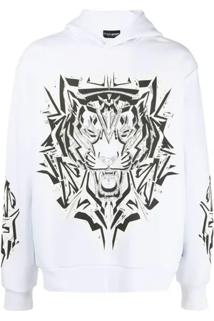 Philipp Plein Thunder hættetrøje med grafisk tigertryk