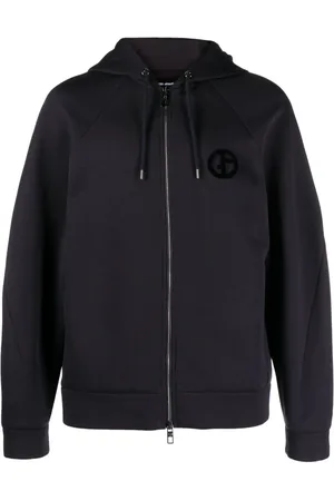 Giorgio Armani Hættetrøje med broderet logo og lynlås