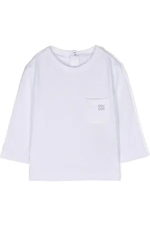 DOUUOD KIDS T-shirt med lange ærmer og logotryk