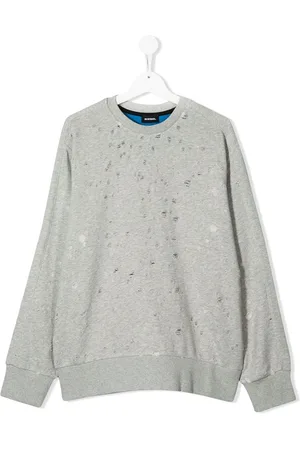 Diesel TEEN sweater med rund hals og slitageeffekt