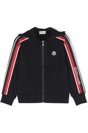 Moncler Hættetrøje med logostribe og lynlås