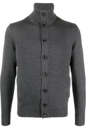 ZANONE Ribstrikket cardigan med høj hals