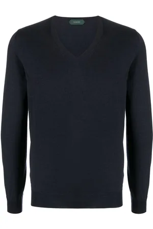 ZANONE Ribbet sweater med V-hals