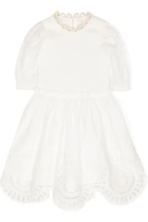 ZIMMERMANN Mellemlang Halcyon kjole med broderi