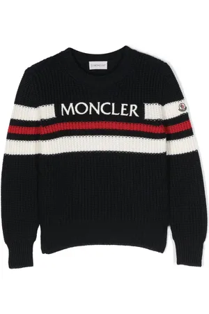 Moncler Intarsiastrikket trøje med logo