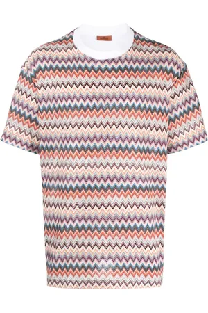 Missoni T-shirt med zigzag-mønster og rund hals